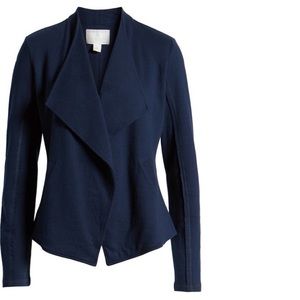 Caslon Drape collar knit blazer - navy